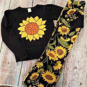 Vintage Sunflower Fields Gymboree EEUC HTF size 8 sweater and pants flowers